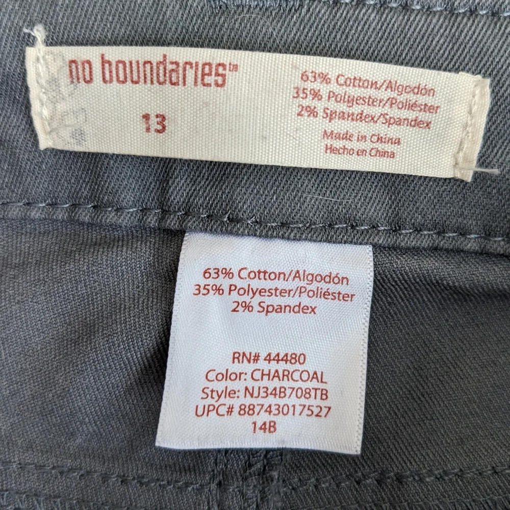 🩶 No Boundaries Skinny Jeans Grey Gray Charcoal 13 Juniors 12 Women